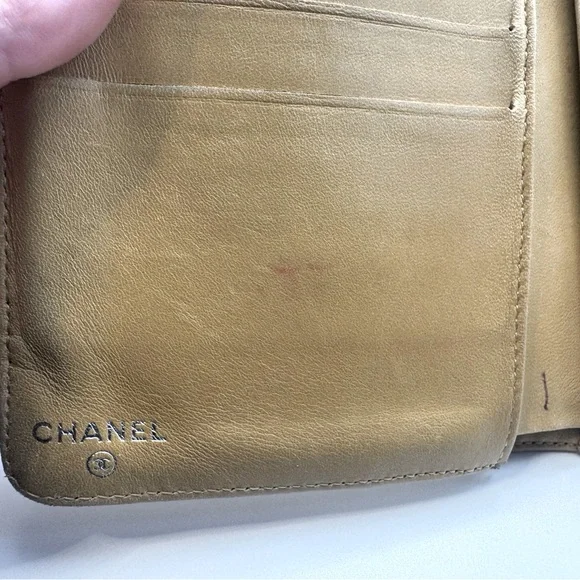 Chanel Long Wallet with Coin Pocket Precious Symbols Camel Leather Authentic y2k - Picture 14 of 16